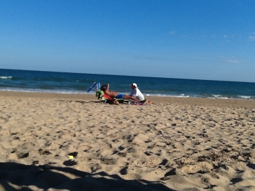 Chinese massage on the beach!